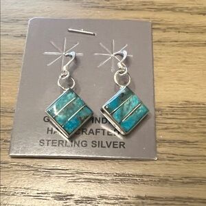 Handmade Turquoise Inlay Earrings